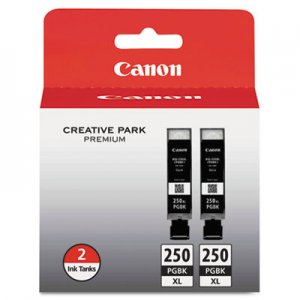 Canon 6432B004 (PGI-250XL) ChromaLife100+ High-Yield Ink, Black, 2/PK CNM6432B004 6432B004