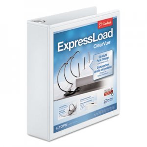 Cardinal ExpressLoad ClearVue Locking D-Ring Binder, 2" Cap, 11 x 8 1/2, White CRD49120 49120