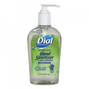 Dial Professional Antibacterial Gel Hand Sanitizer with Moisturizer, 7.5 oz, Pump, Fragrance-Free DIA01585EA 2340001585