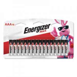 Energizer MAX Alkaline Batteries, AAA, 16 Batteries/Pack EVEE92LP16 E92LP-16