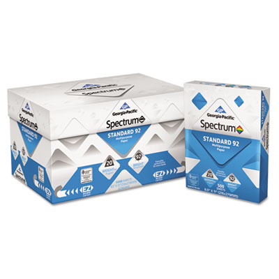 Georgia Pacific Spectrum Standard 92 Multipurpose Paper, 20lb, 8 1/2 x 11, White, 5000 Shts/Ctn GPC999705 999705EA