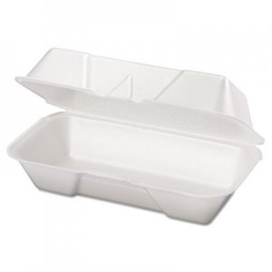 Genpak Foam Hoagie Container, 8 7/16 x 4 3/16 x 3 1/16, White, 125/Bag, 4 Bags