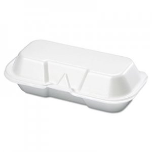 Genpak Foam Hot Dog Container, 7 3/8 x 3 9/16 x 2 1/4, White, 125/Bag, 4