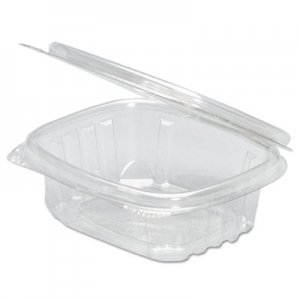 Genpak Clear Hinged Deli Container, 16oz, 7 1/4 x 6 2/5 x 1, 100/Bag, 2 Bags/Carton