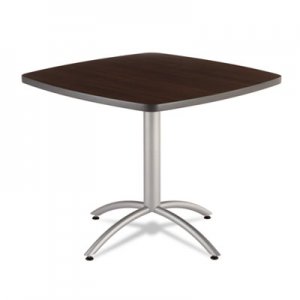 Iceberg CafeWorks Table, 36w x 36d x 30h, Walnut/Silver ICE65614 65614
