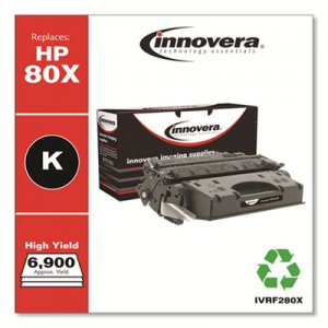 Innovera Remanufactured CF280X (80X) High-Yield Toner, Black IVRF280X