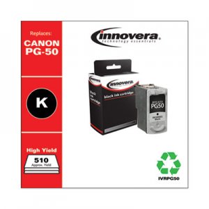 Innovera Remanufactured 0616B002 (PG-50) High-Yield Ink, Black IVRPG50