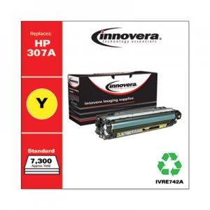 Innovera Remanufactured CE742A (307A) Toner, Yellow IVRE742A