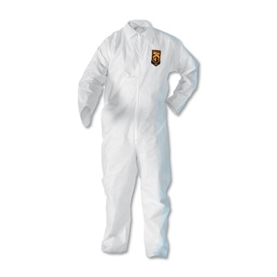 KleenGuard A20 Breathable Particle-Pro Coveralls, Zip, X-Large, White, 24/Carton KCC49004 417-49004