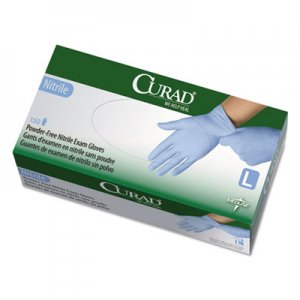 Curad Nitrile Exam Glove, Powder-Free, Large, 150/Box MIICUR9316 CUR9316