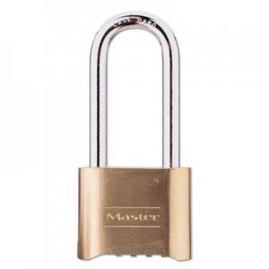 Master Lock Resettable Combination Padlock, Brass, 2" Wide, Brass Color, 6/Box MLK175DLH 470-175DLH