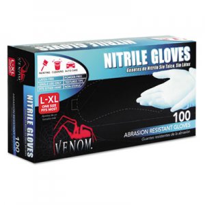 Medline Venom Nitrile Exam Gloves, L/X-Large, Blue, Powder-Free, 100/Box MIIVEN4145 VEN4145