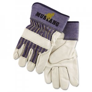 MCR Safety Mustang Leather Palm Gloves, Blue/Cream, X-Large, Dozen MPG1935XL 127-1935XL