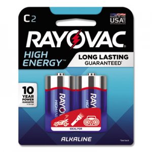 Rayovac High Energy Premium Alkaline Battery, C, 2/Pack RAY8142K 8142K