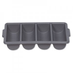 Rubbermaid Commercial Cutlery Bin, 4 Compartments, Plastic, Gray RCP3362GRA FG336200GRAY