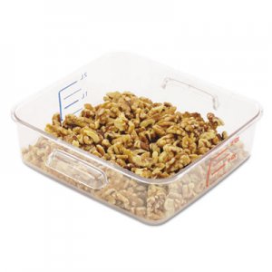 Rubbermaid Commercial SpaceSaver Square Containers, 2qt, 8 4/5w x 8 3/4d x 2 7/10h, Clear RCP6302CLE FG630200CLR