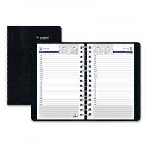 Blueline DuraGlobe Daily Planner Ruled For 30-Minute Appointments, 8 x 5, Black, 2019 REDC21021T C210.21T