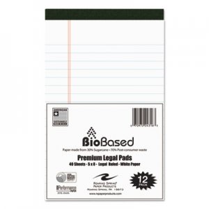 Roaring Spring USDA Certified Bio Preferred Legal Pad, Ruled, 5 x 8, 40 Sheets, White, 12/Pack ROA24316 24316