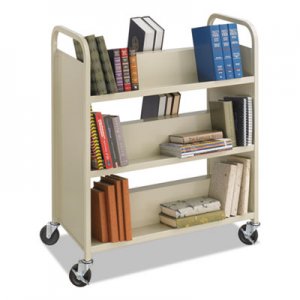 Safco Steel Book Cart, Six-Shelf, 36w x 18-1/2d x 43-1/2h, Sand SAF5357SA 5357SA
