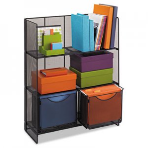 Safco Onyx Mesh Fold-Up Shelving, 27 1/2w x 11d x 34 1/4h, Black SAF6240BL 6240BL