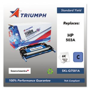 Triumph 751000NSH0303 Remanufactured Q7581A (503A) Toner, Cyan SKLQ7581A SKL-Q7581A