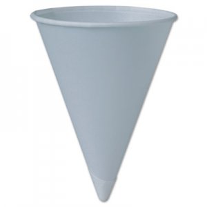 Dart Bare Treated Paper Cone Water Cups, 6 oz, White, 200/Sleeve, 25 Sleeves/Carton SCC6RBU 6RB-2050