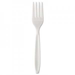 Dart Individually Wrapped Reliance Medium Heavy Weight Cutlery, Fork, White, 1000/CT SCCRSW1 RSW1-0007