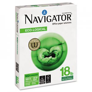 Navigator Eco-Logical Paper, 97 Brightness, 18 lbs., 8-1/2 x 11, Bright White, 5000/Carton SNANEL1118 NEL1118