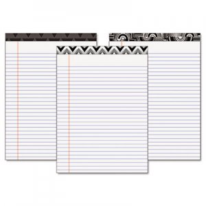 TOPS Fashion Legal Pads with Assorted Headtapes, 8 1/2 x 11, 50 Sheets, 6 Pads/Pack TOP30493 30493
