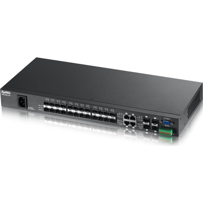 ZyXEL 24-Port FE Fiber L2 Switch with Four GbE Combo Port MES3500-24F