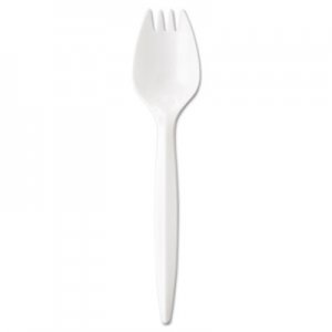 GEN Wrapped Cutlery, 5 3/4" Spork, Mediumweight, White, 1000/Carton GENMWSPKIW