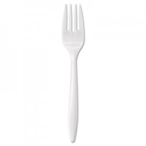 GEN Wrapped Cutlery, 6 1/8" Fork, Mediumweight, White, 1000/Carton GENMWFIW