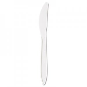 GEN Medium-Weight Cutlery, Knife, White, 1000/Carton GENPPKN
