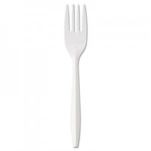 GEN Medium-Weight Cutlery, Fork, White, 1000/Carton GENPPFK