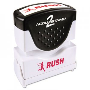 ACCUSTAMP2 Pre-Inked Shutter Stamp with Microban, Red, RUSH, 1 5/8 x 1/2 COS035590 035590
