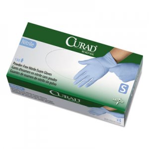 Curad Nitrile Exam Glove, Powder-Free, Small, 150/Box MIICUR9314 CUR9314