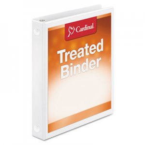 Cardinal Treated Binder ClearVue Locking Round Ring Binder, 1" Cap, 11 x 8 1/2, White CRD32200 32200