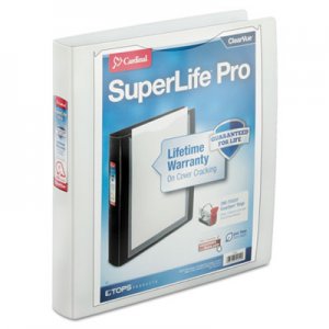 Cardinal SuperLife Pro Easy-Open ClearVue Locking Slant-D Binder, 1.5", 11 x 8 1/2, White CRD54662 54662