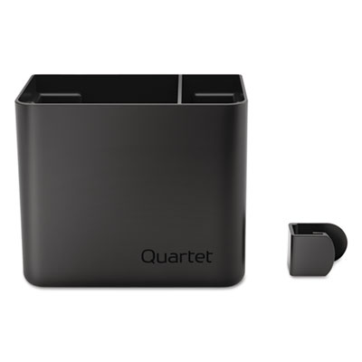 Quartet Prestige 2 Connects Accessory Storage Cup, 2-Comp, 5 x 3 x 4, Plastic, Black QRT85374 85374