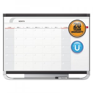 Quartet Prestige 2 Total Erase Monthly Calendar, 48 x 36, Graphite Color Frame QRTCP43P2 4MCP43P2