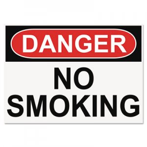 Headline Sign OSHA Safety Signs, DANGER NO SMOKING, White/Red/Black, 10 x 14 USS5484 5484