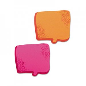 Redi-Tag Thought Bubble Notes, 2 3/4 x 2 3/4, Neon Orange/Magenta, 75-Sheet Pads, 2/Set