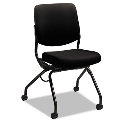 HON Perpetual Series Mobile Nesting Chair, Black Upholstery HONPN1AUUCU10T HPN1.A.UU.CU10.T