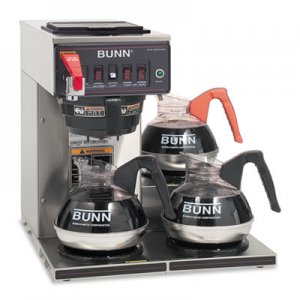 BUNN CWTF-3 Three Burner Automatic Coffee Brewer, Stainless Steel, Black BUNCWTF153LP 12950.0212