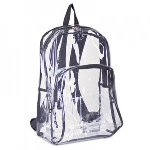 Eastsport Backpack, PVC Plastic, 12 1/2 x 5 1/2 x 17 1/2, Clear/Black EST193971BJBLK 193971BJBLK