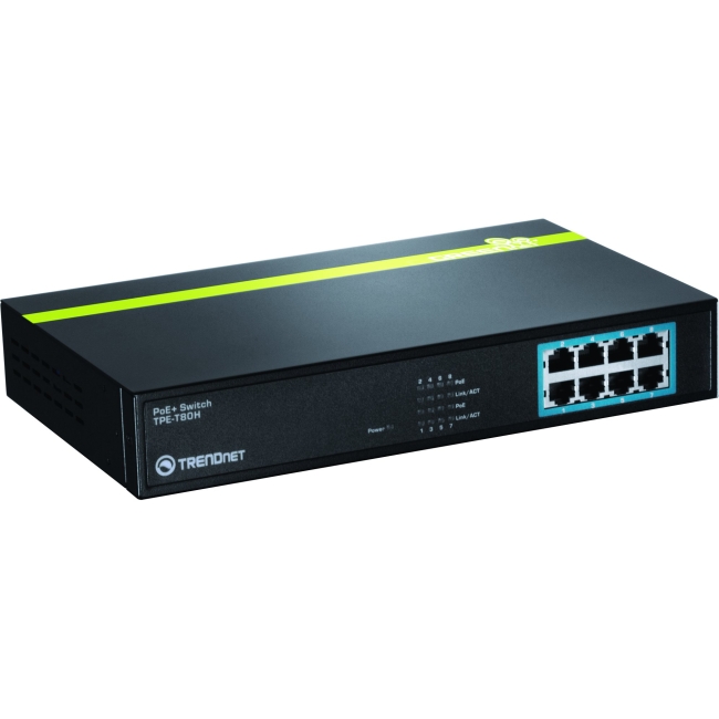 TRENDnet 8-Port 10/100 Mbps PoE+ Switch TPE-T80H