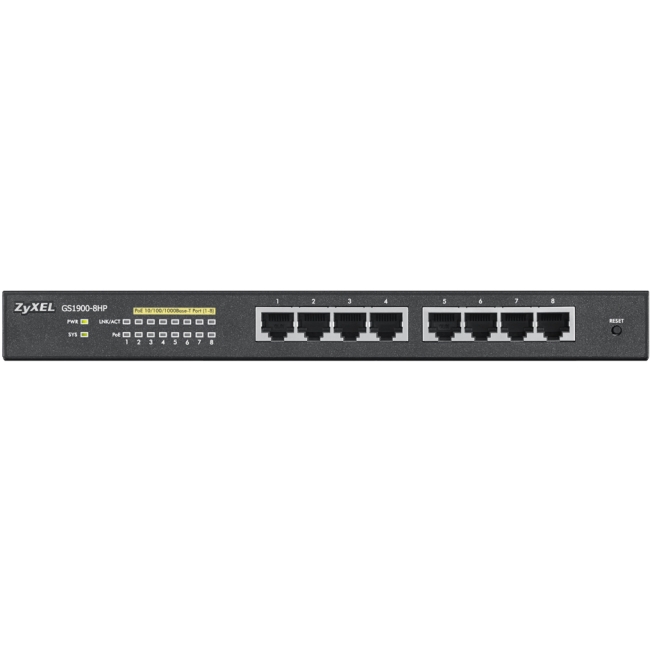 ZyXEL 8-Port GbE Smart Managed PoE Switch GS1900-8HP