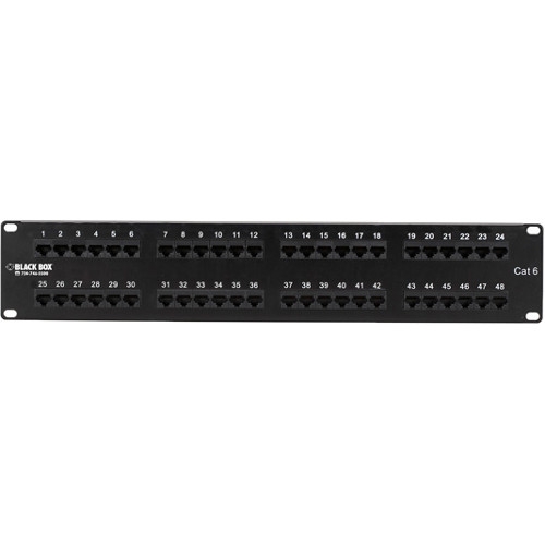 Black Box CAT6 Value Line Patch Panel, 48-Port, 2U JPM648A