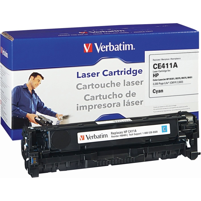 Verbatim HP CE411A Remanufactured Cyan Toner Cartridge 98469