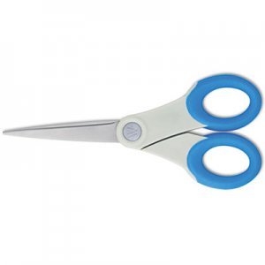 Westcott Soft Handle Scissors With Antimicrobial Protection, Blue, 7" Straight ACM14648 14648